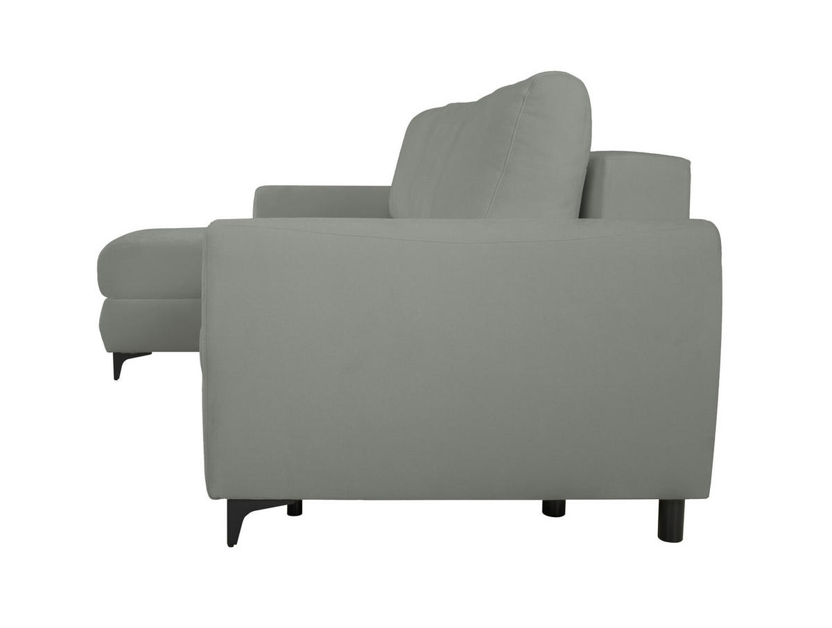 ECKSOFA Moli Dunkelgrau  - Dunkelgrau/Schwarz, Design, Textil/Metall (236/148cm) - MID.YOU