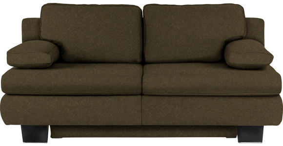 SCHLAFSOFA in Flachgewebe Olivgrün  - Wengefarben/Olivgrün, KONVENTIONELL, Holz/Textil (203/94/100cm) - Novel