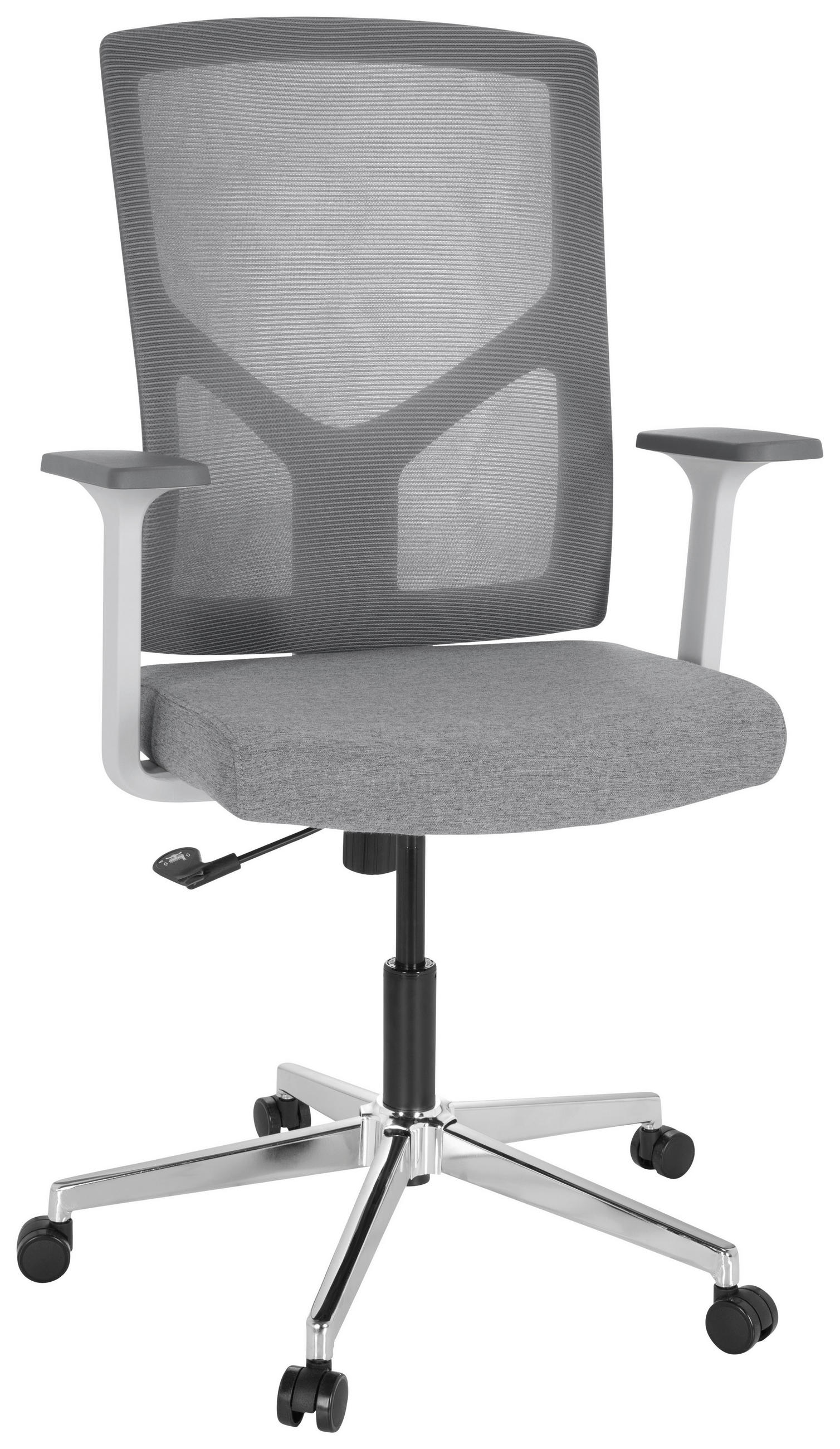 OTOČNÁ STOLIČKA, sieťovina, plochá tkanina, sivá, biela - sivá/biela, Modern, kov/textil (68/107/68cm) - MID.YOU