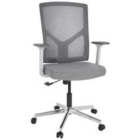 OTOČNÁ STOLIČKA, sieťovina, plochá tkanina, sivá, biela - sivá/biela, Modern, kov/textil (68/107/68cm) - MID.YOU