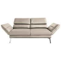 2-SITZER-SOFA in Echtleder Beige  - Chromfarben/Beige, Design, Leder/Metall (178-226/82/96-177cm) - Dieter Knoll