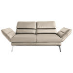 2-SITZER-SOFA  in Echtleder Beige  - Chromfarben/Beige, Design, Leder/Metall (178-226/82/96-177cm) - Dieter Knoll
