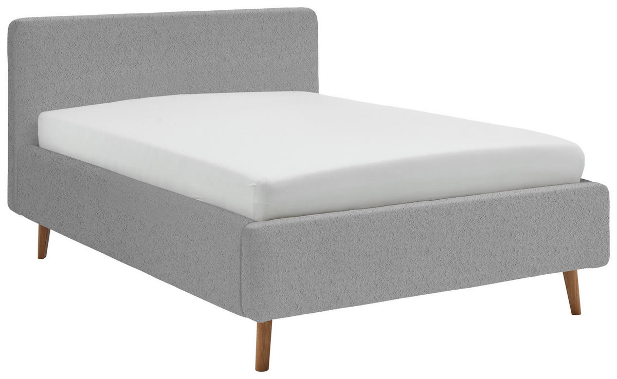 POLSTERBETT 140/200 cm  in Grau  - Eichefarben/Grau, Design, Holz/Textil (140/200cm) - Xora