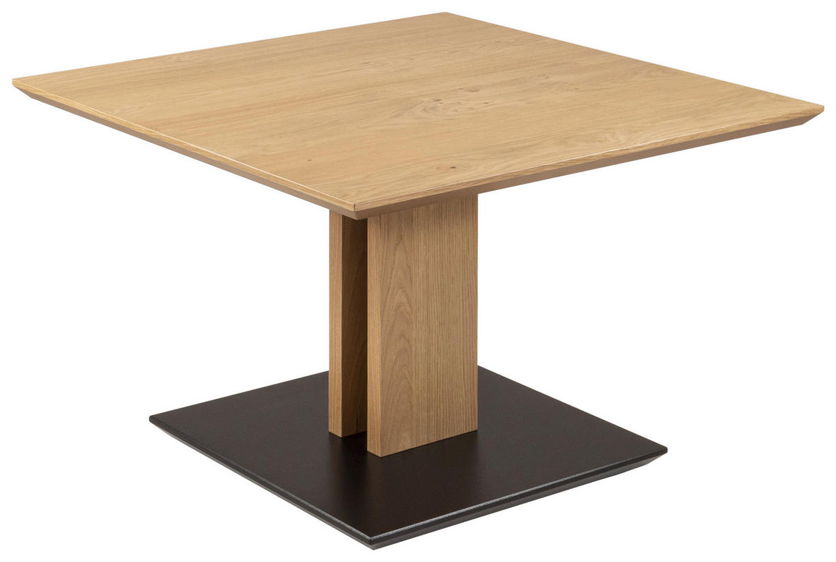 COUCHTISCH Wildeiche furniert 70/70/47-66 cm quadratisch Schwarz, Eichefarben  - Eichefarben/Schwarz, Natur, Holz/Holzwerkstoff (70/70/47-66cm) - Venda