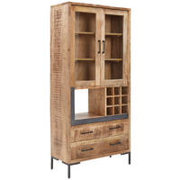 VITRINE  in massiv Mangoholz Anthrazit, Naturfarben - Anthrazit/Naturfarben, Natur, Glas/Holz (90/192/40cm) - MID.YOU