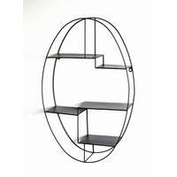 NÁSTENNÝ REGÁL, čierna - čierna, Modern, kov (44/71/16cm)