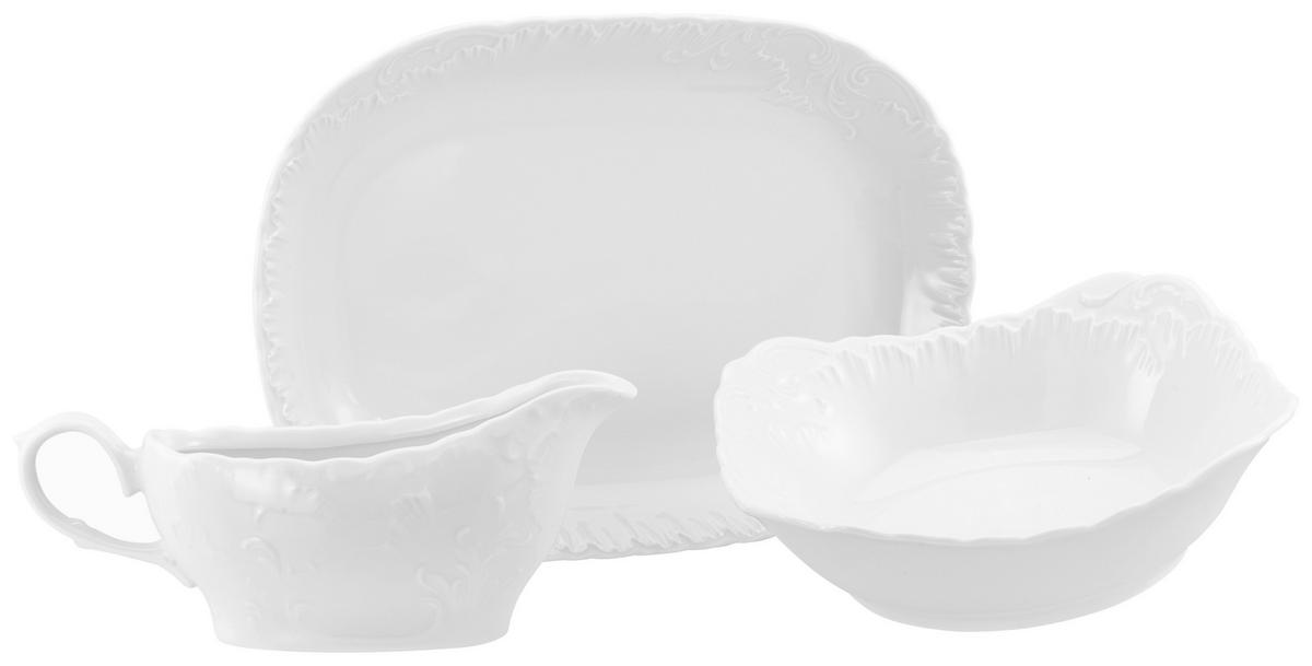 SERVIERSET 3TLG Weiß Rokoko weiss 3-teilig  - Weiß, Basics, Keramik - Creatable