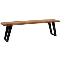 KLOP, les barve akacije  - črna/barve akacije, Moderno, kovina/les (160/45,5/40cm) - MID.YOU