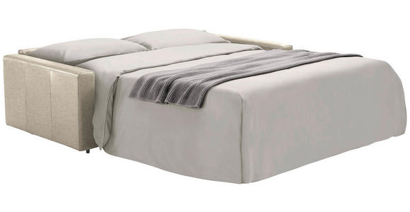 SCHLAFSOFA Bard in Echtleder Beige  - Beige/Schwarz, KONVENTIONELL, Leder/Kunststoff (206/81/96cm) - Novel