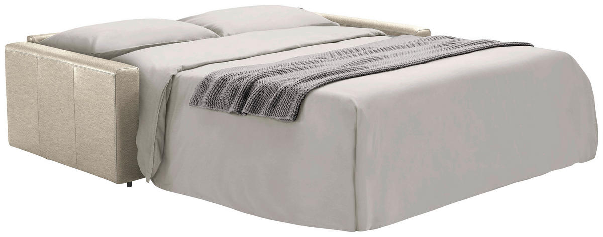 SCHLAFSOFA Beige  - Beige/Schwarz, Konventionell, Leder/Kunststoff (206/81/96cm) - Novel