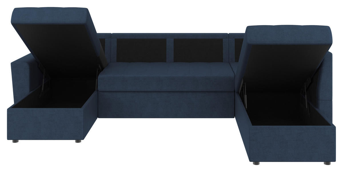 WOHNLANDSCHAFT TERMOLI Dunkelblau Jacquard  - Schwarz/Dunkelblau, Design, Kunststoff/Textil (155/297/212cm) - MID.YOU