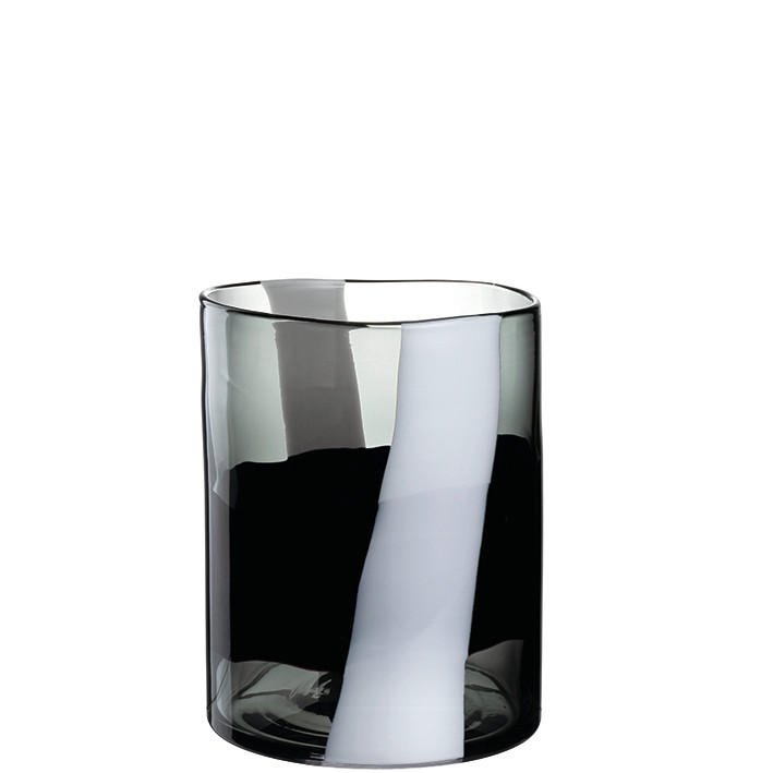VASE BANDA NERA 26,00 cm  - Schwarz/Weiß, Basics, Glas (20,50/26,00/20,50cm) - Leonardo