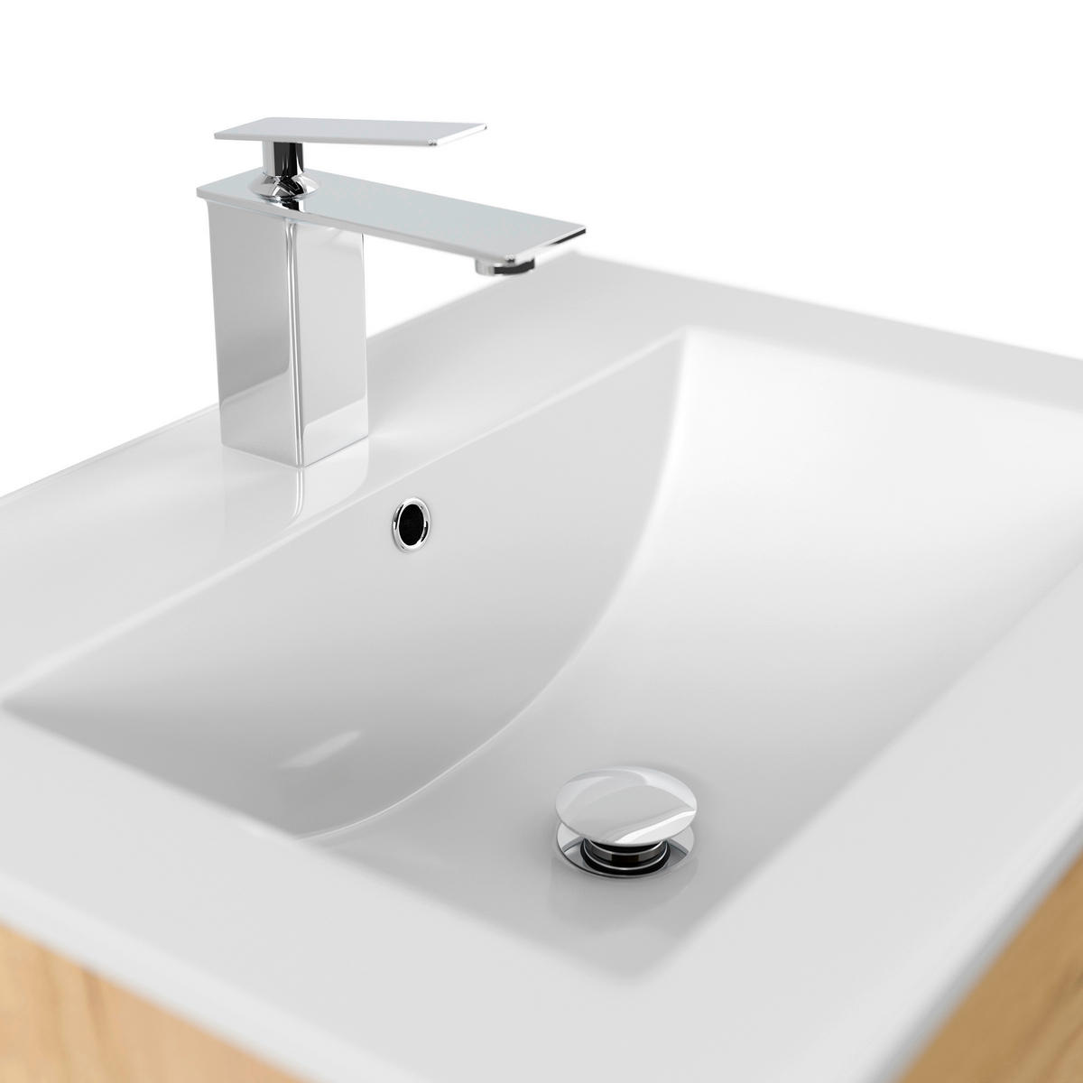 WASCHTISCHKOMBI 61,5 cm  - Eichefarben/Weiß, Basics, Keramik/Holzwerkstoff (61,5cm) - MID.YOU