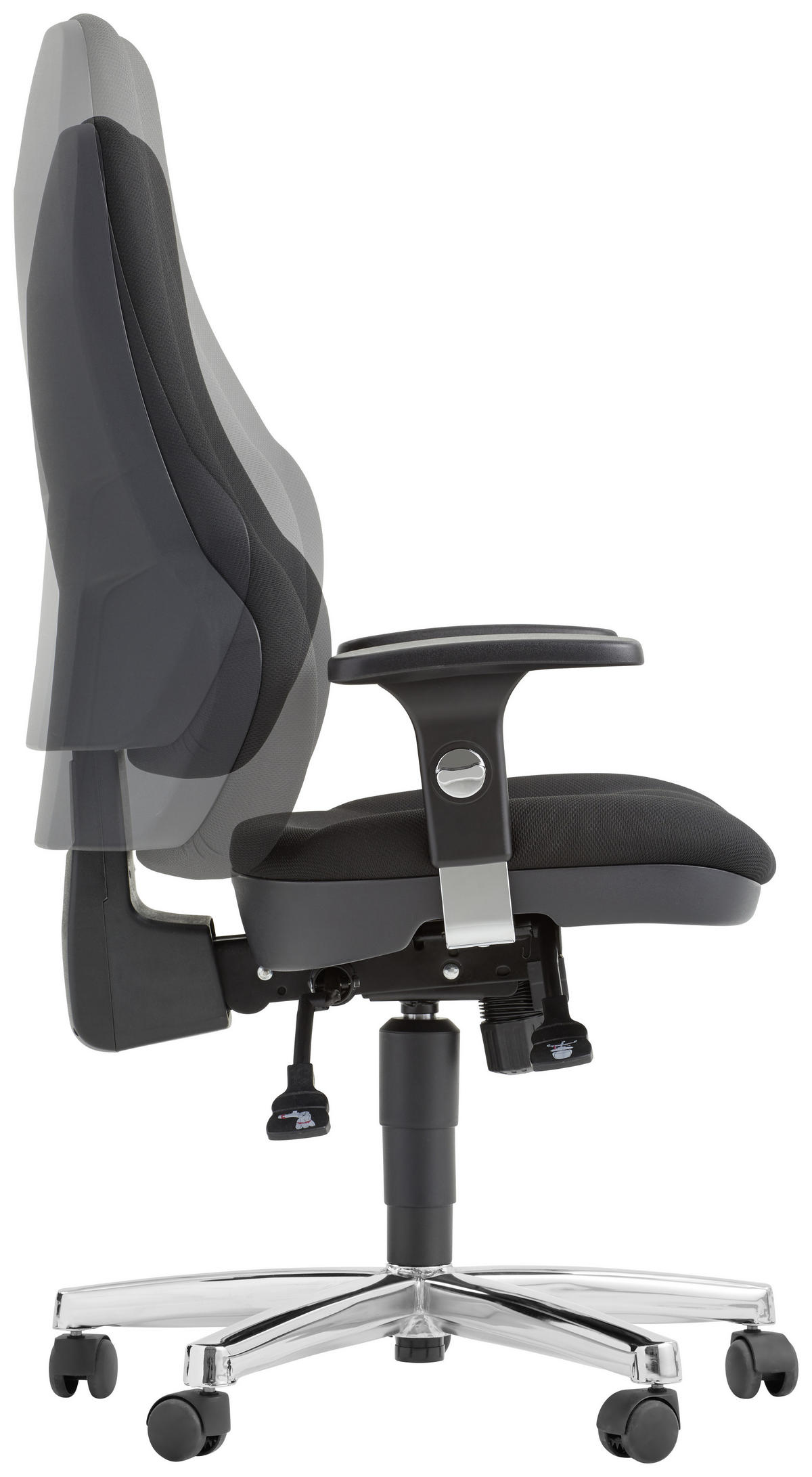 OTOČNÁ STOLIČKA, tkaná textília, čierna - čierna, Konventionell, textil/plast (80/121/60cm) - Topstar