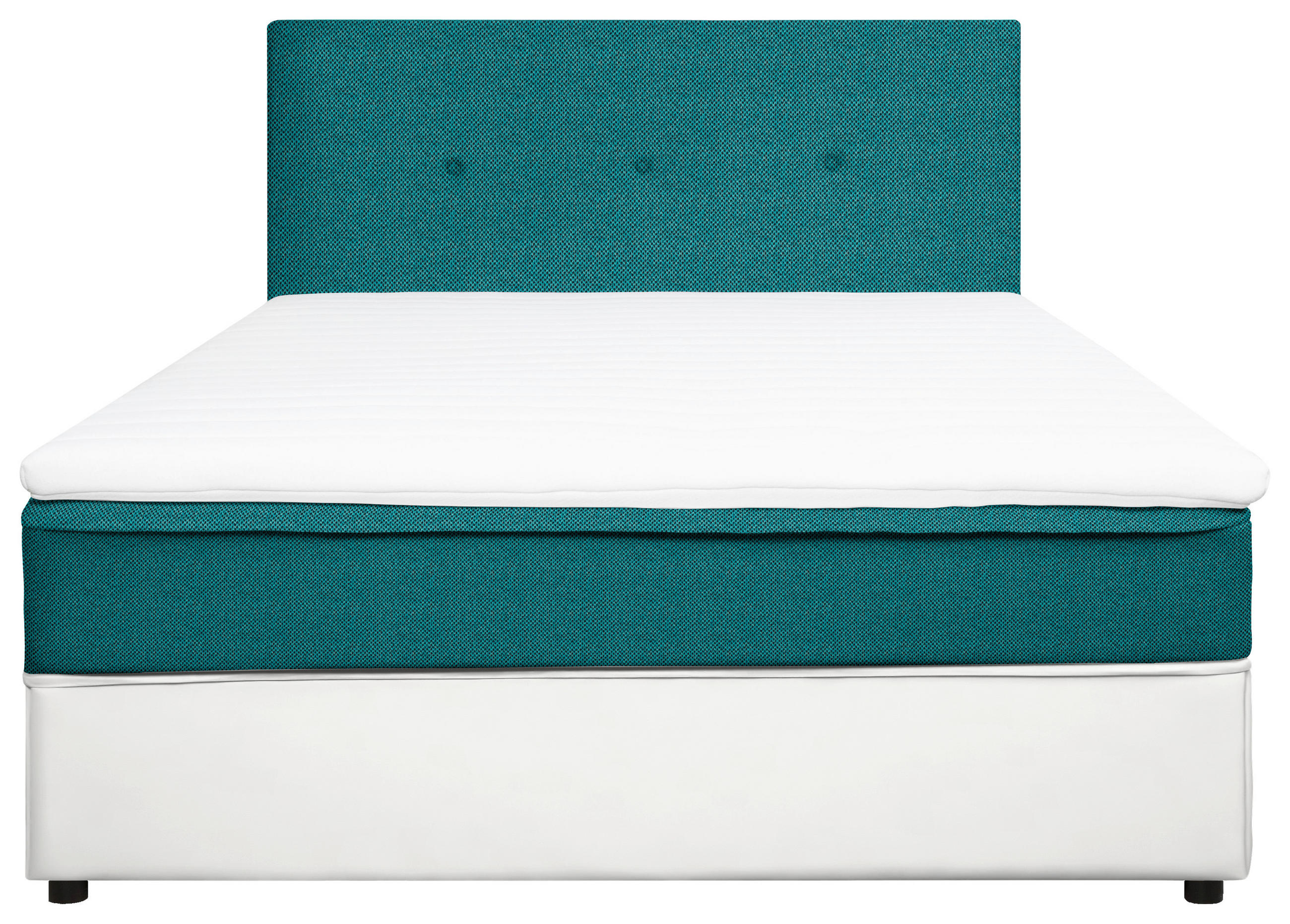 BOXBETT 180/200 cm  in Türkis, Weiß  - Türkis/Schwarz, KONVENTIONELL, Holz/Textil (180/200cm) - Carryhome