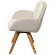 ARMLEHNSTUHL  in Webstoff  - Eichefarben/Beige, Design, Holz/Textil (59/90/64cm) - Linea Natura