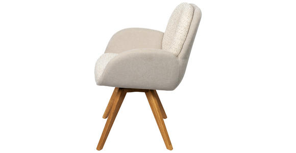 ARMLEHNSTUHL  in Webstoff  - Eichefarben/Beige, Design, Holz/Textil (59/90/64cm) - Linea Natura
