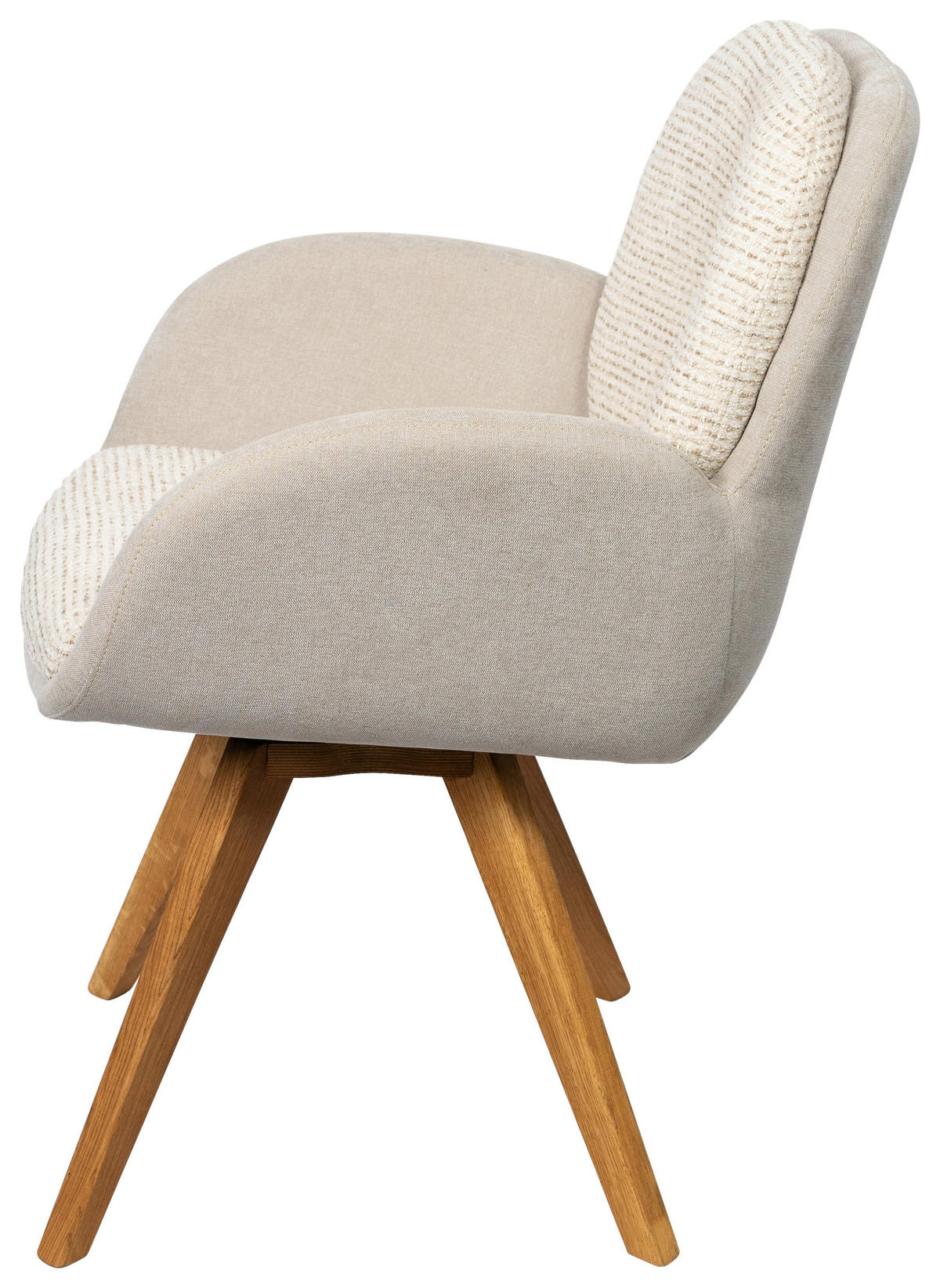 ARMLEHNSTUHL  in Webstoff  - Eichefarben/Beige, Design, Holz/Textil (59/90/64cm) - Linea Natura