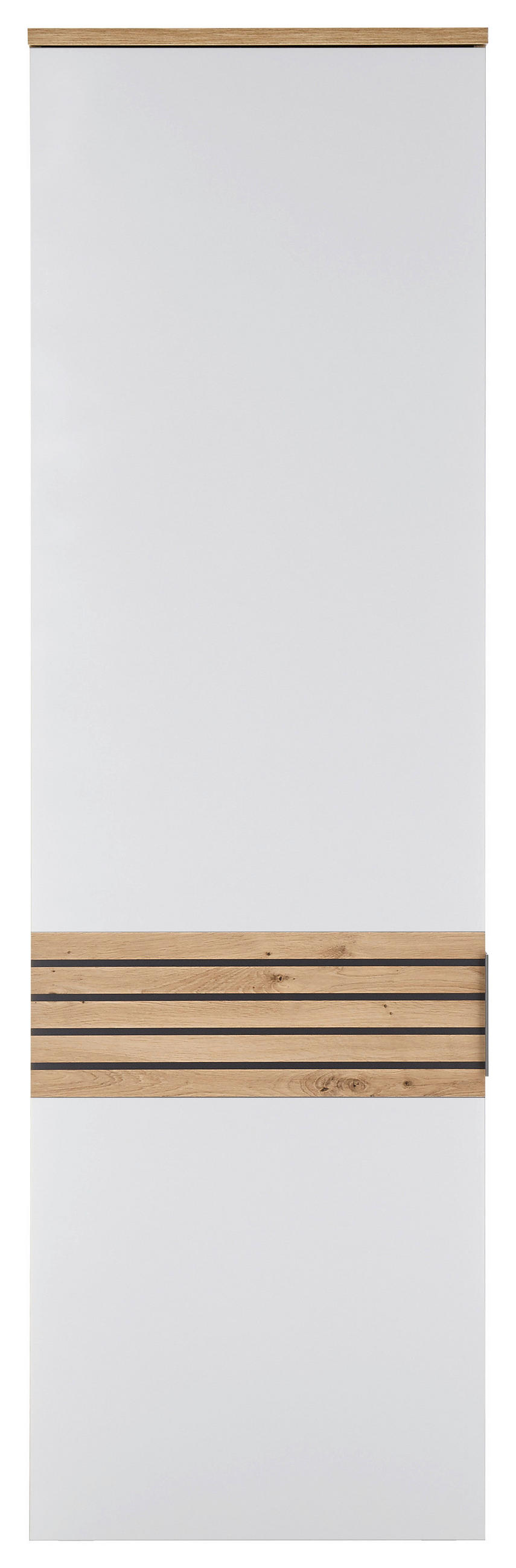 ORMAR GARDEROBNI  bijela, tamno siva, hrast Artisan  - bijela/srebrne boje, Design, drvni materijal/plastika (60/200/38cm) - MID.YOU