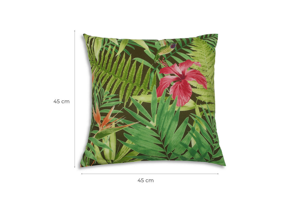 ZIERKISSENSET 2-teilig 48/48 cm  - Dunkelgrün/Hellgrün, Basics, Textil (48/48cm)