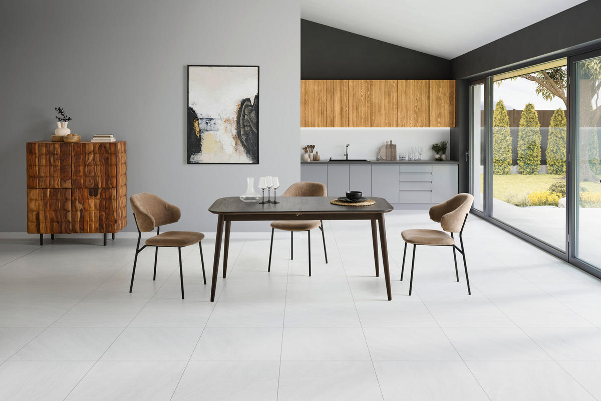 ESSTISCH 200/85/76 cm Echtholz  Holz ausziehbar rechteckig Dunkelbraun  - Dunkelbraun, MODERN, Holz (200/85/76cm) - Livetastic