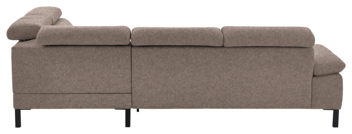 ECKSOFA in Flachgewebe Taupe  - Taupe/Schwarz, Design, Holzwerkstoff/Textil (272/217cm) - Pure Home Comfort