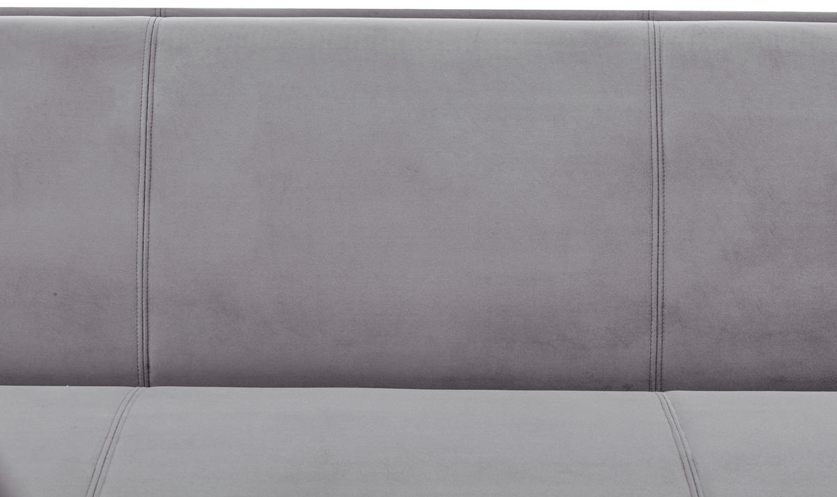 SCHLAFSOFA in Velours Grau  - Schwarz/Grau, MODERN, Textil/Metall (190/75/89cm) - MID.YOU