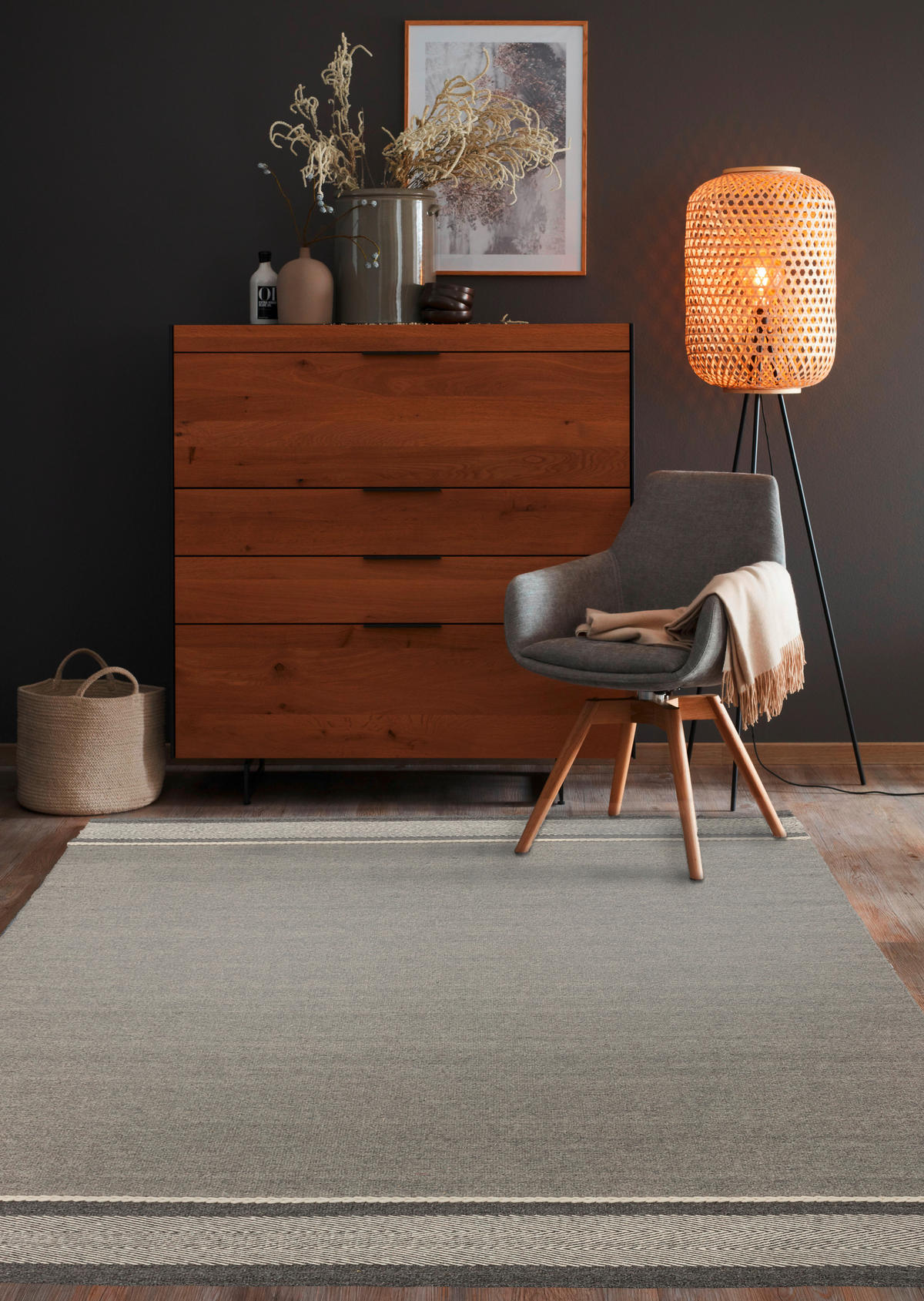 HANDWEBTEPPICH 170/240 cm Botana Grau  - Grau, KONVENTIONELL, Textil (170/240cm) - Schöner Wohnen