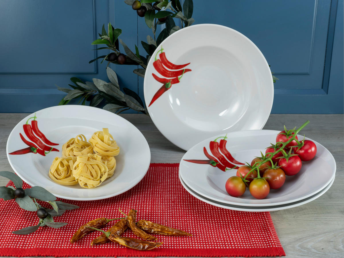 PASTATELLERSET 4-teilig  - Multicolor, KONVENTIONELL, Keramik (29,5cm) - Creatable