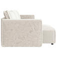 ECKSOFA Creme Cord Zierkissen, Rückenkissen, Schlaffunktion, Rücken echt  - Creme/Schwarz, MODERN, Kunststoff/Textil (153/350cm) - Xora