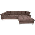 ECKSOFA in Webstoff Taupe  - Taupe, Design, Textil/Metall (337/228cm) - Carryhome