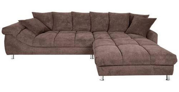 ECKSOFA in Webstoff Taupe  - Taupe, Design, Textil/Metall (337/228cm) - Carryhome