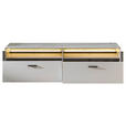 LOWBOARD  in 200/56/45 cm  - Hellgrau/Schwarz, Design, Glas/Holzwerkstoff (200/56/45cm) - Novel