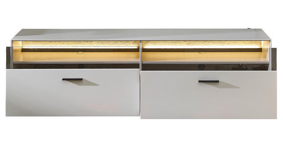 LOWBOARD  in 200/56/45 cm  - Hellgrau/Schwarz, Design, Glas/Holzwerkstoff (200/56/45cm) - Novel