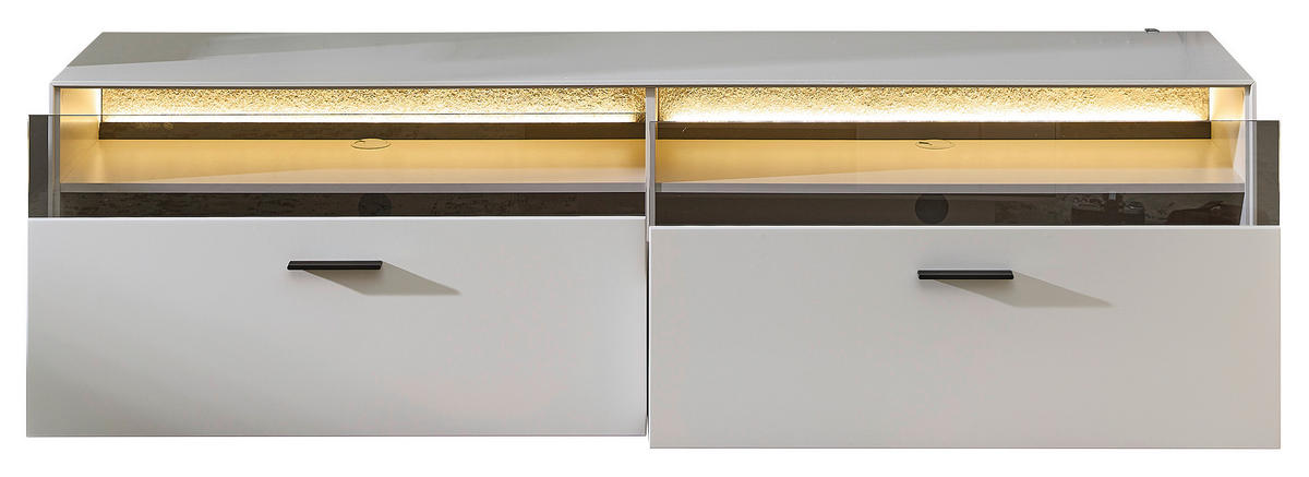 WOHNWAND 4-teilig  in Anthrazit, Hellgrau, Sahara 350/204/45 cm  - Anthrazit/Hellgrau, Design, Glas/Holzwerkstoff (350/204/45cm) - Novel