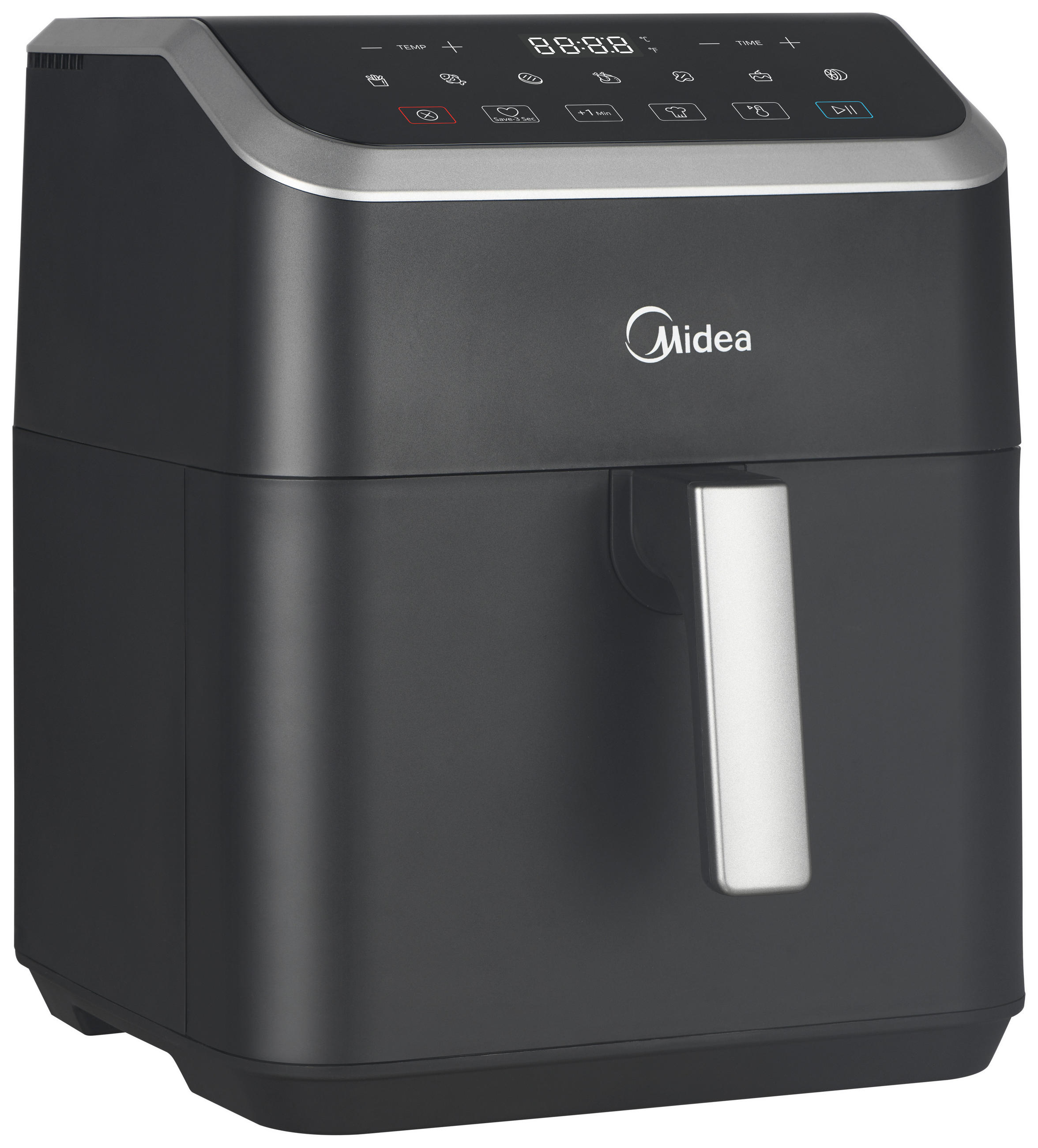 HEIßLUFTFRITTEUSE Airfryer MAD70000ADK 7 L  - Silberfarben/Schwarz, Basics, Kunststoff (38,7/34,3/27,1cm) - Midea