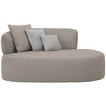 RÉCAMIERE in Plüsch Grau, Graubraun  - Graubraun/Schwarz, MODERN, Kunststoff/Textil (166/86/105cm) - Hom`in