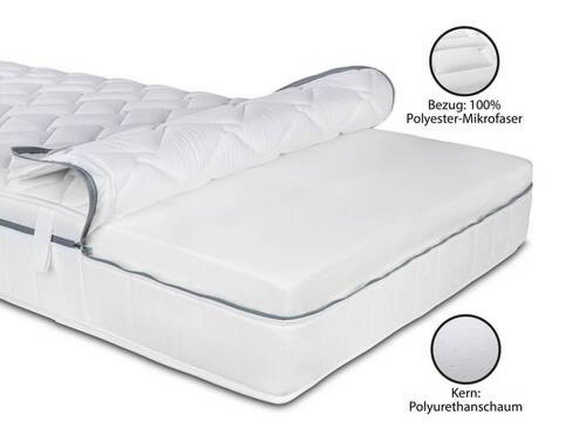 KALTSCHAUMMATRATZE 90/200 cm Höhe ca. 23 cm 5 -Zonen - Weiß, Basics, Textil (90/200cm) - MID.YOU