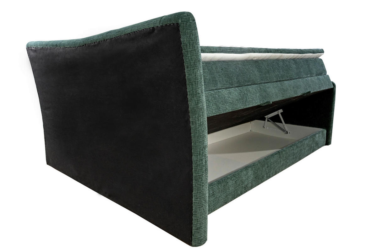 BOXSPRINGBETT 180/200 cm  in Türkis  - Türkis/Chromfarben, KONVENTIONELL, Textil/Metall (180/200cm) - Esposa