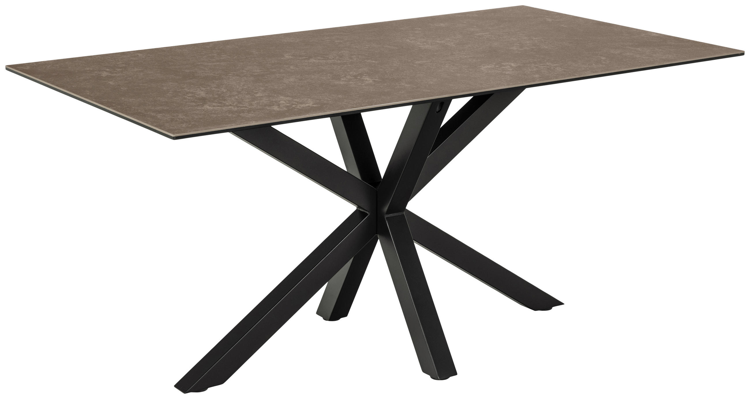 ESSTISCH in Keramik 160/90/75,5 cm  - Schwarz/Braun, Trend, Keramik/Metall (160/90/75,5cm) - MID.YOU