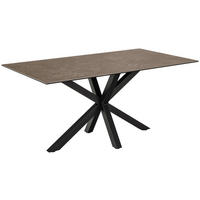 ESSTISCH in Keramik 160/90/75,5 cm  - Schwarz/Braun, Trend, Keramik/Metall (160/90/75,5cm) - MID.YOU