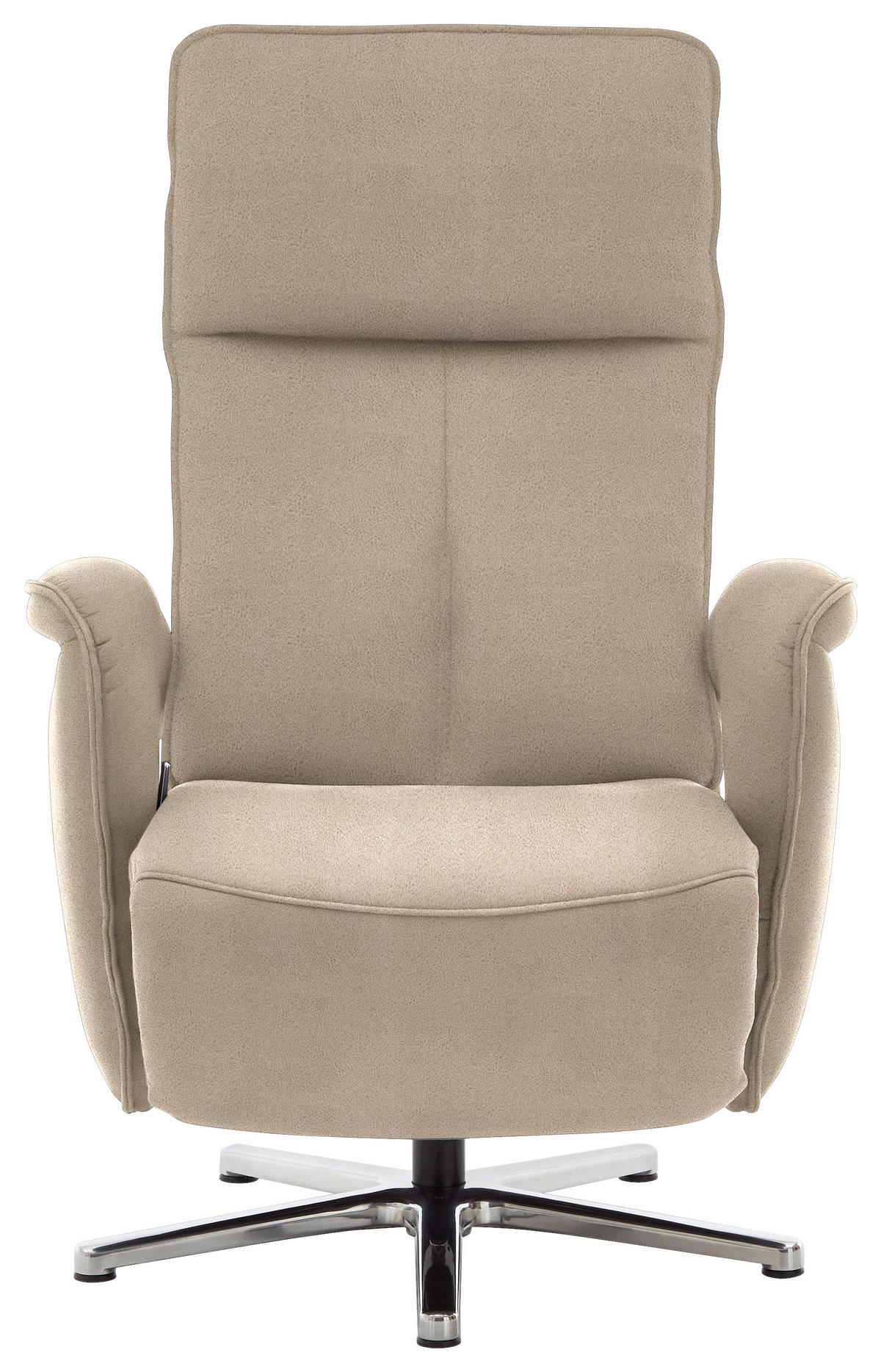 RELAXSESSEL in Textil Naturfarben, Sandfarben  - Sandfarben/Chromfarben, Design, Textil/Metall (77/110/87cm) - Valdera