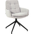 ARMLEHNSTUHL  Stoffauswahl, Typenauswahl, Sitzfläche 360° drehbar, Gestellauswahl Cord  - Hellgrau/Schwarz, Design, Textil/Metall (63/90/69cm) - Johann Jakob