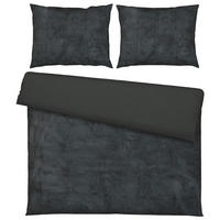 POSTELJNINA TEDDY 200/200 cm plišast material, žamet antracit  - antracit, Basics, tekstil (200/200cm) - Esposa