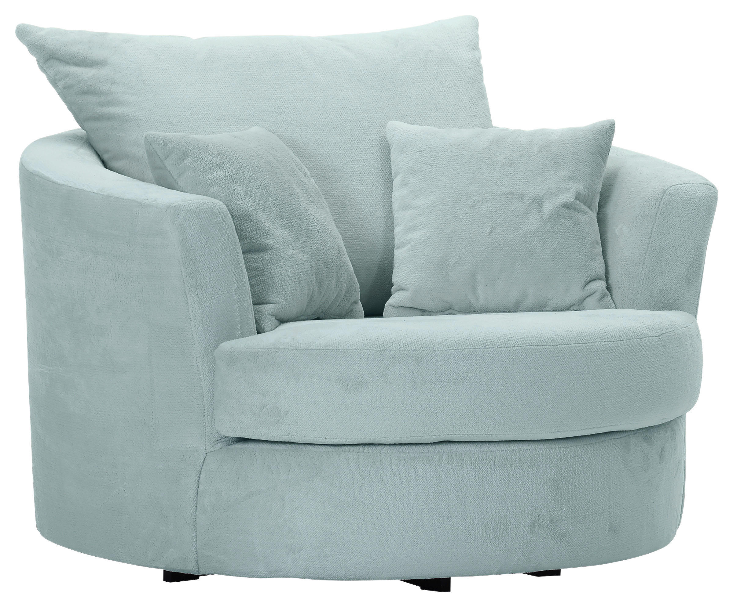 SESSEL in Plüsch Mintgrün  - Schwarz/Mintgrün, KONVENTIONELL, Textil/Metall (115/72/115cm) - Carryhome