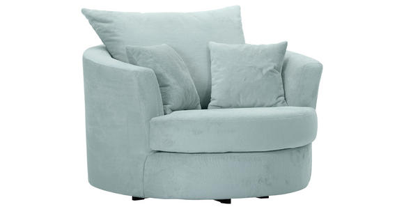 SESSEL in Plüsch Mintgrün  - Schwarz/Mintgrün, KONVENTIONELL, Textil/Metall (115/72/115cm) - Carryhome