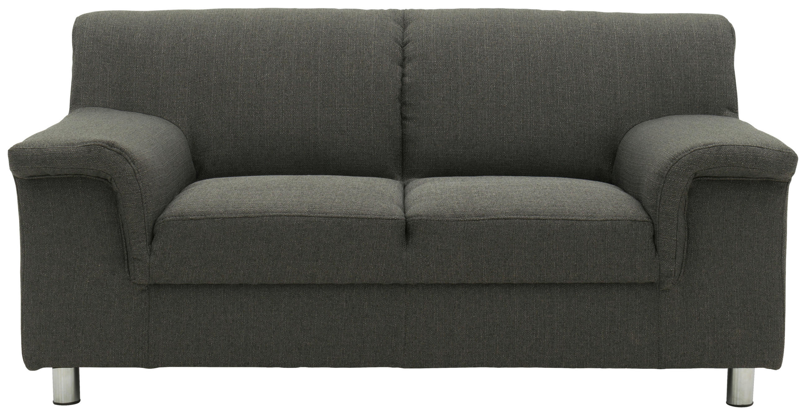 ZWEISITZER-SOFA Webstoff Schlammfarben - Chromfarben/Schlammfarben, KONVENTIONELL, Textil/Metall (145/72/80cm) - MID.YOU