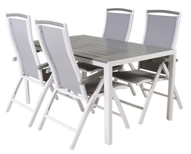 TRÄDGÅRDSGRUPP  - vit/grå, Basics, metall/textil (205/90/74cm)
