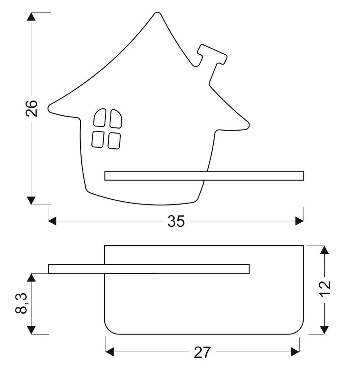 VÄGGLAMPA FÖR BARN House 35/12/26 cm   - mintgrön, Basics, metall/trämaterial (35/12/26cm)