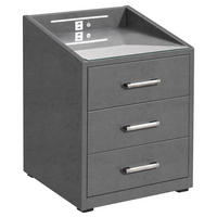 NACHTKÄSTCHEN 47/61/46 cm  in Anthrazit  - Anthrazit/Silberfarben, Basics, Holzwerkstoff/Kunststoff (47/61/46cm) - MID.YOU